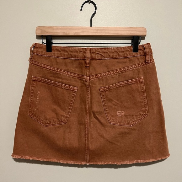 Free People Distressed Button-Up Mini Skirt Size 29 - Picture 7 of 9